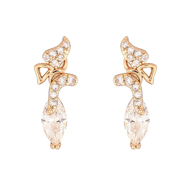 Серьги Xuping цвет Позолота 18К пусеты "Бабочки с кристаллами" фото №17