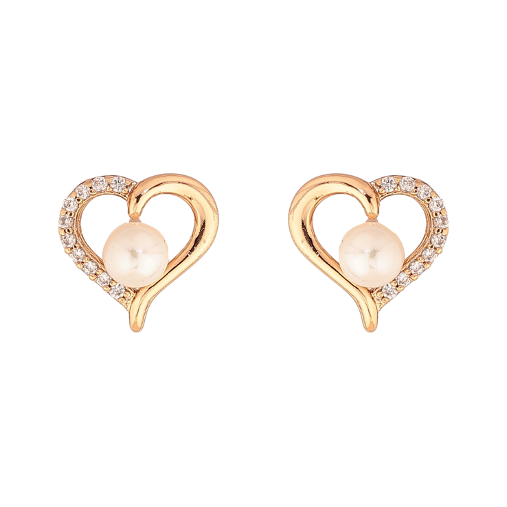 Сережки Xuping колір Позолота 18К пусети "Квіточки з перлинами" фото №4 Сережки Xuping колір Позолота 18К пусети "Квіточки з перлинами" фото №4