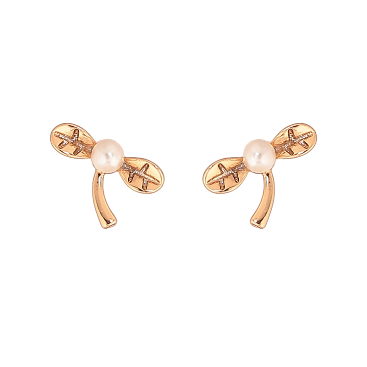 Серьги Xuping цвет Позолота 18К пусеты "Листики с жемчужинами" фото №14 Серьги Xuping цвет Позолота 18К пусеты "Листики с жемчужинами" фото №14