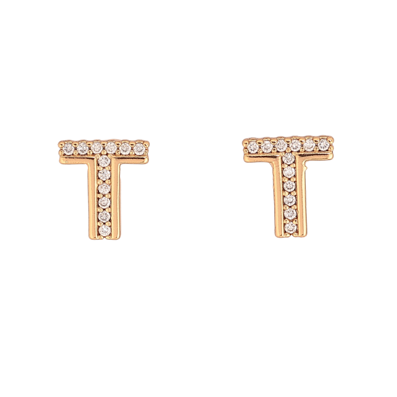 Сережки Xuping колір Позолота 18К пусети "Літера Т" фото №14