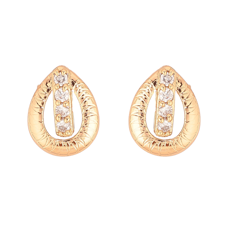 Сережки Xuping колір Позолота 18К пусети "Крапельки з кристалами" фото №1