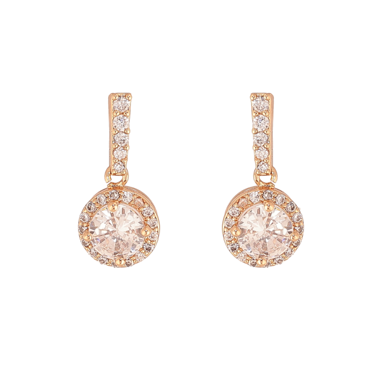 Сережки Xuping колір Позолота 18К пусети "Кристальні підвіски" фото №1