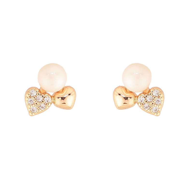 Серьги Xuping цвет Позолота 18К пусеты "Жемчужины с бантами" фото №1