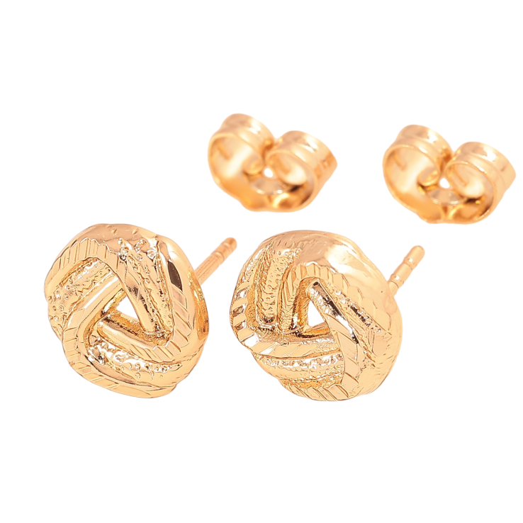 Сережки Xuping колір Позолота 18К пусети "Декоративні кола" фото №2