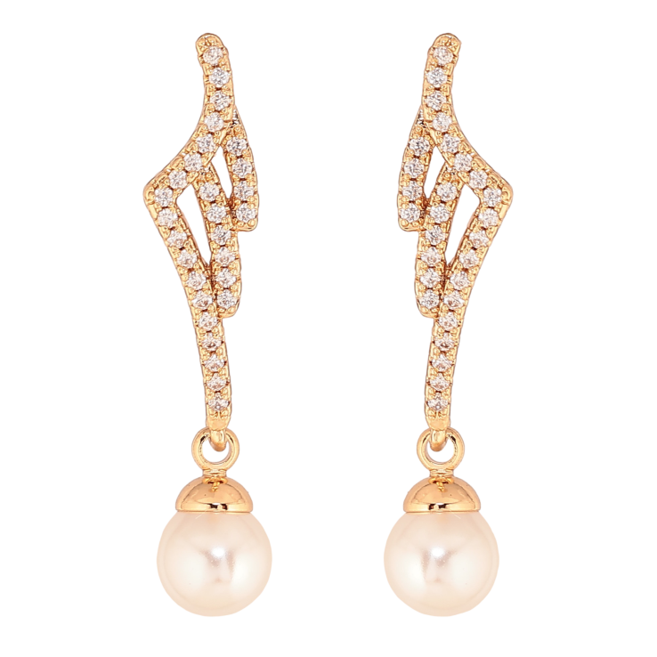 Серьги Xuping цвет Позолота 18К пусеты "Жемчужные подвески" фото №19 Серьги Xuping цвет Позолота 18К пусеты "Жемчужные подвески" фото №19