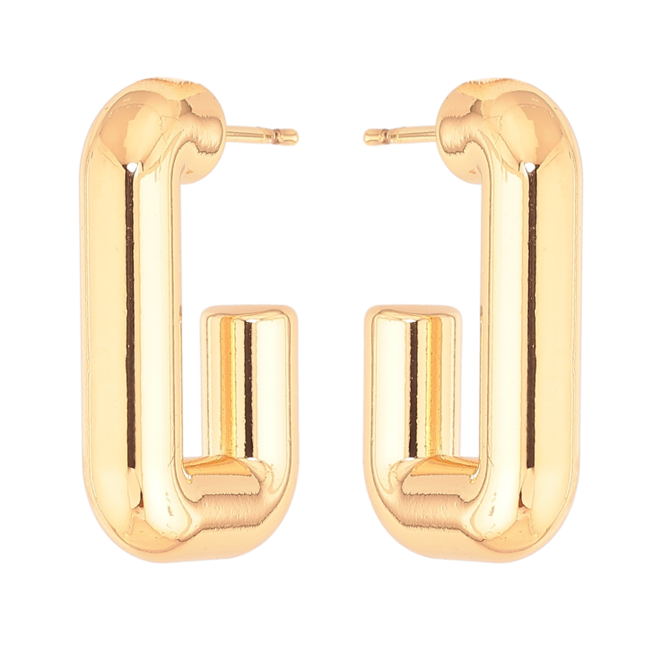 Серьги Xuping цвет Позолота 18К пусеты "Объемные дуги" фото №23