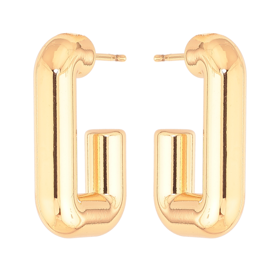 Серьги Xuping цвет Позолота 18К пусеты "Объемные дуги" фото №1 Серьги Xuping цвет Позолота 18К пусеты "Объемные дуги" фото №1