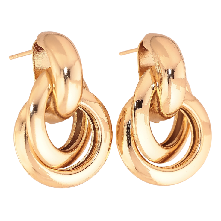 Серьги Xuping цвет Позолота 18К пусеты "Объемные звенья" фото №22 Серьги Xuping цвет Позолота 18К пусеты "Объемные звенья" фото №22