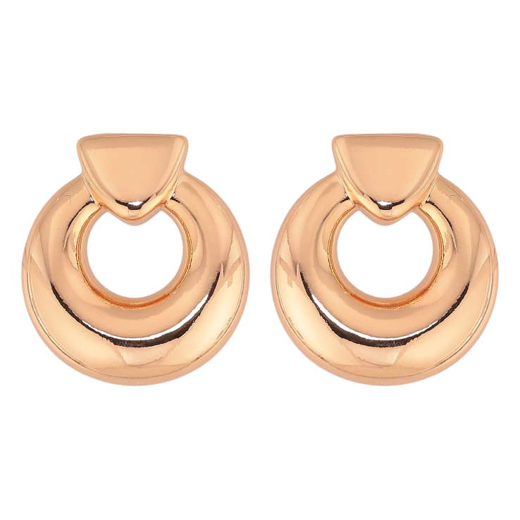 Серьги Xuping цвет Позолота 18К пусеты "Объемные колечки" фото №5
