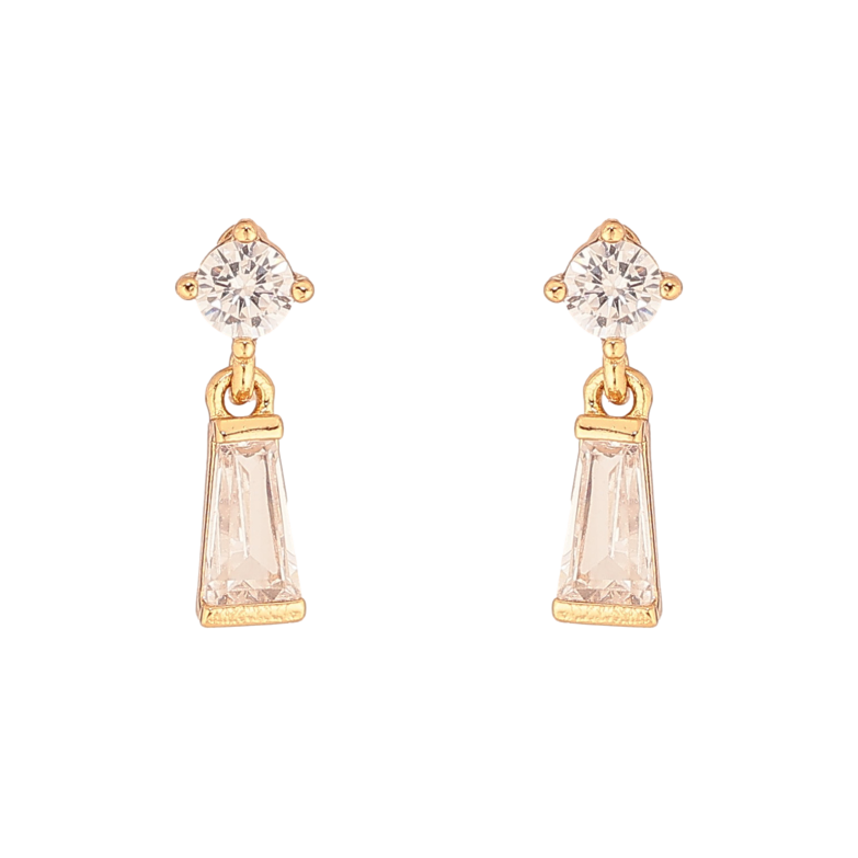 Серьги Xuping цвет Позолота 18К пусеты "Кристальные подвески" фото №19