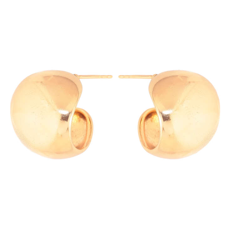 Серьги Xuping цвет Позолота 18К пусеты "Широкие дуги" фото №5