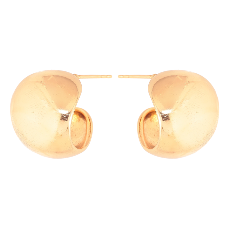 Серьги Xuping цвет Позолота 18К пусеты "Широкие дуги" фото №2