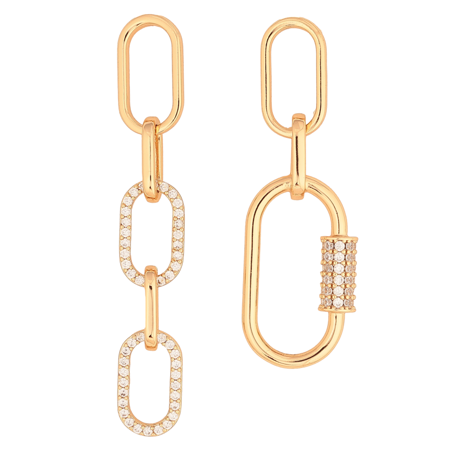 Сережки Xuping колір Позолота 18К пусети "Асиметричні підвіски" фото №1