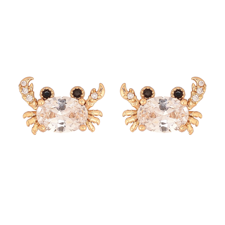Сережки Xuping колір Позолота 18К пусети "Кристальні краби" фото №25 Сережки Xuping колір Позолота 18К пусети "Кристальні краби" фото №25