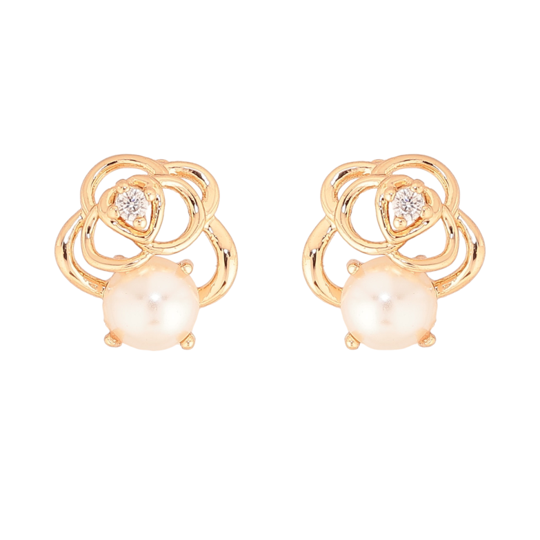 Серьги Xuping цвет Позолота 18К пусеты "Цветочки с жемчужинами" фото №1 Серьги Xuping цвет Позолота 18К пусеты "Цветочки с жемчужинами" фото №1