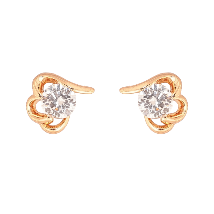 Серьги Xuping цвет Позолота 18К пусеты "Узор с кристаллами" фото №19