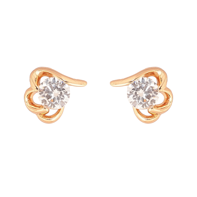 Серьги Xuping цвет Позолота 18К пусеты "Узор с кристаллами" фото №1