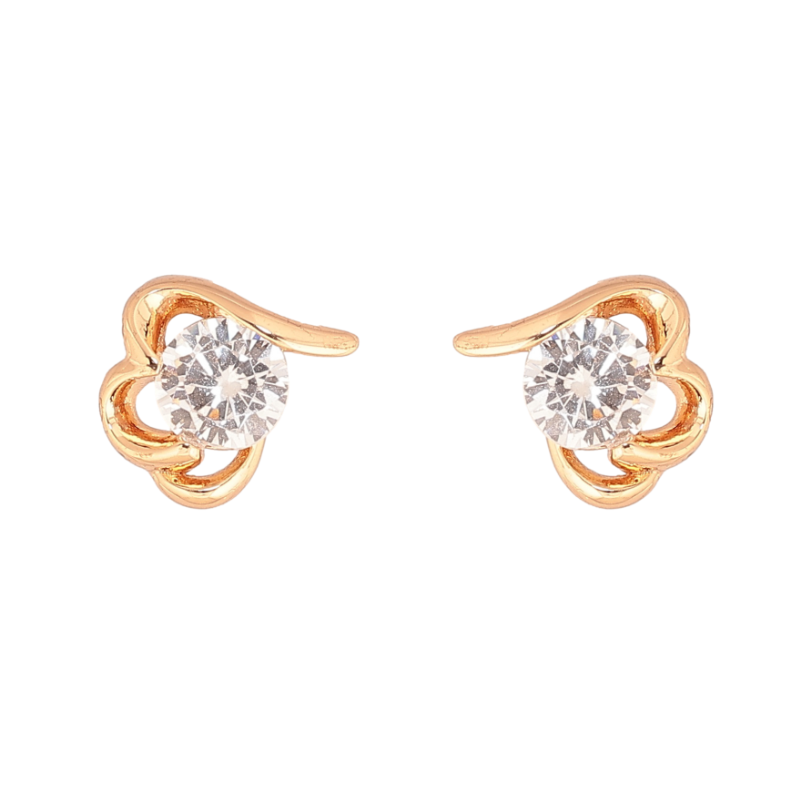 Серьги Xuping цвет Позолота 18К пусеты "Узор с кристаллами" фото №1