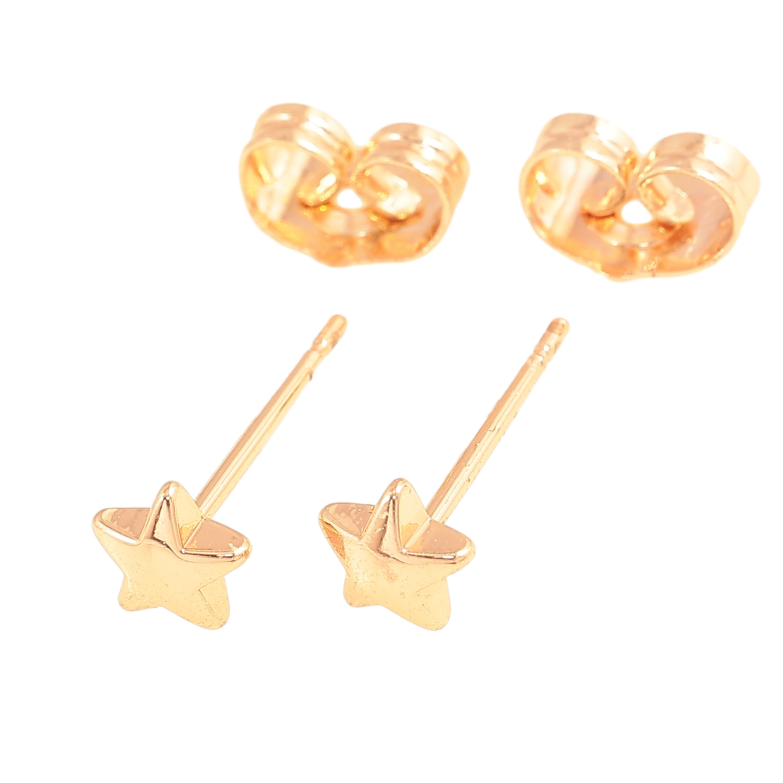 Серьги Xuping цвет Позолота 18К пусеты "Звездочки" фото №1