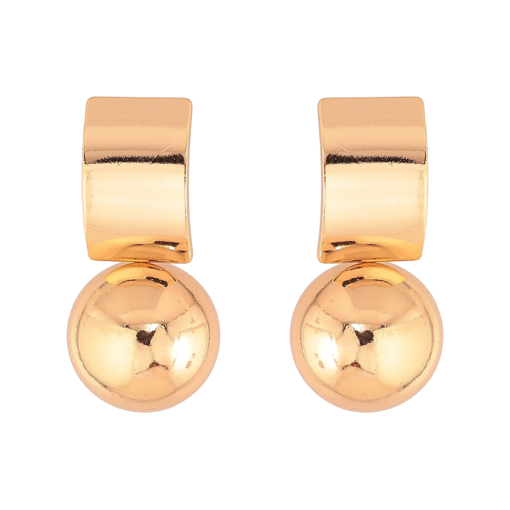 Серьги Xuping цвет Позолота 18К пусеты "Шарики на дугах" фото №15