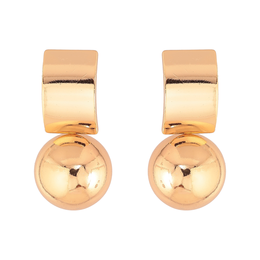 Серьги Xuping цвет Позолота 18К пусеты "Шарики на дугах" фото №1 Серьги Xuping цвет Позолота 18К пусеты "Шарики на дугах" фото №1