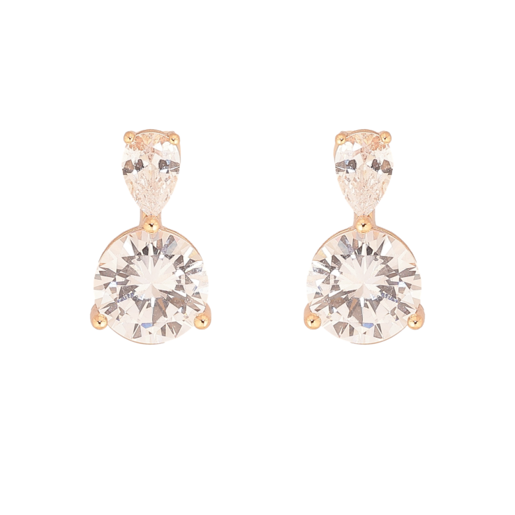 Серьги Xuping цвет Позолота 18К пусеты "Кристальный блеск" фото №13