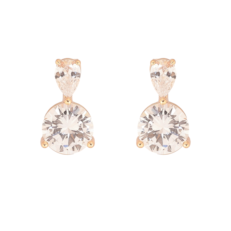 Серьги Xuping цвет Позолота 18К пусеты "Кристальный блеск" фото №1