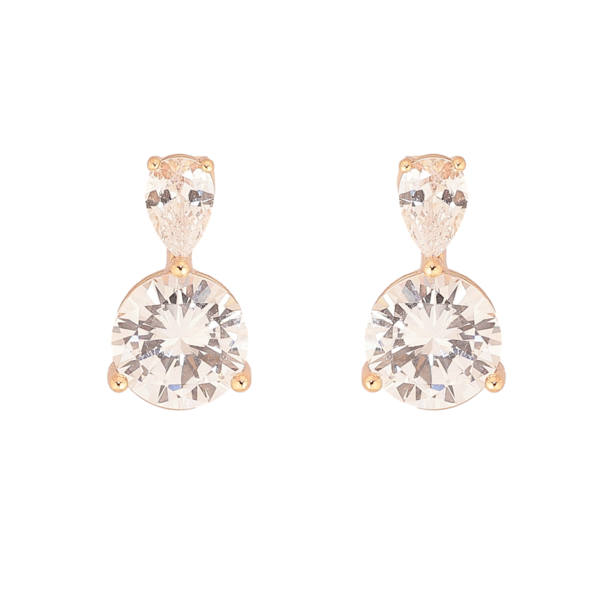 Серьги Xuping цвет Позолота 18К пусеты "Кристальный блеск" фото №1