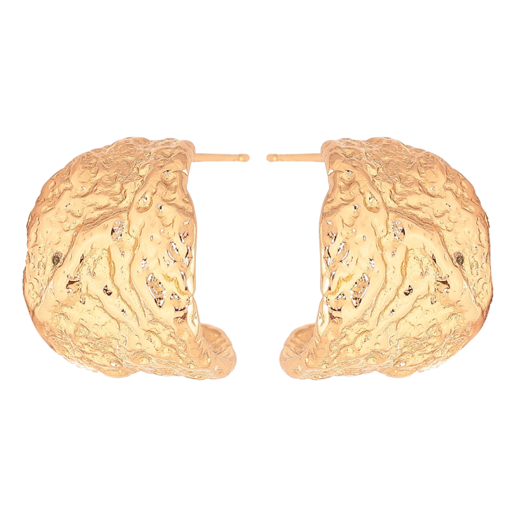 Серьги Xuping цвет Позолота 18К пусеты "Широкие дуги с узором" фото №6