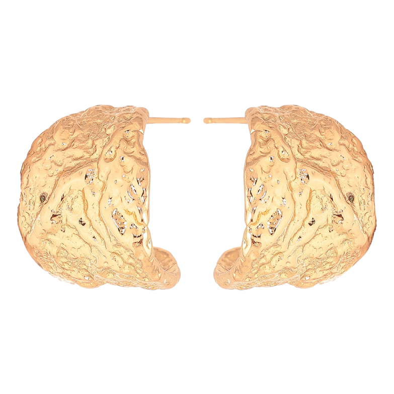 Серьги Xuping цвет Позолота 18К пусеты "Широкие дуги с узором" фото №1