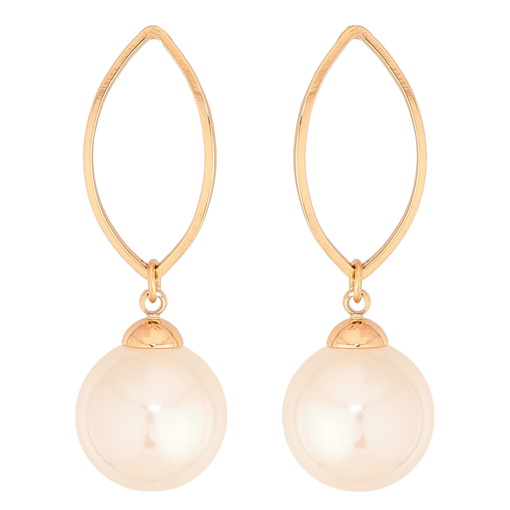 Серьги Xuping цвет Позолота 18К пусеты "Подвески с жемчужинами" фото №3