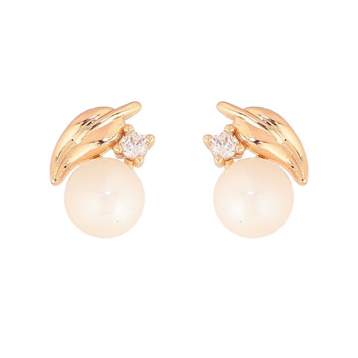 Серьги Xuping цвет Позолота 18К пусеты "Листики с кристаллами и жемчужинами" фото №19 Серьги Xuping цвет Позолота 18К пусеты "Листики с кристаллами и жемчужинами" фото №19