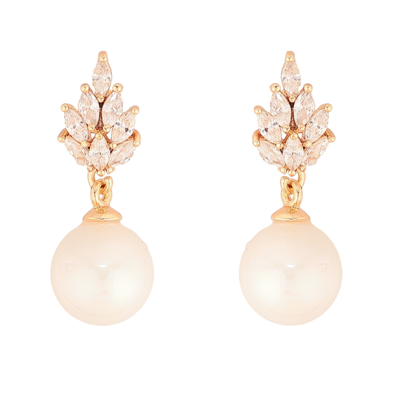 Серьги Xuping цвет Позолота 18К пусеты "Жемчужные подвески" фото №9