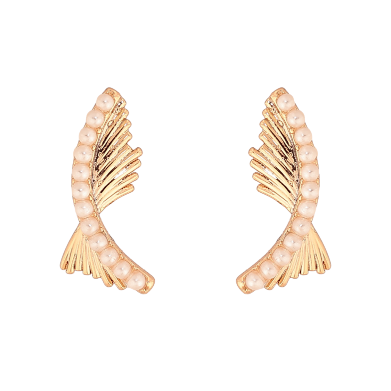 Серьги Xuping цвет Позолота 18К пусеты "Декоративный узор с жемчужинками" фото №1 Серьги Xuping цвет Позолота 18К пусеты "Декоративный узор с жемчужинками" фото №1