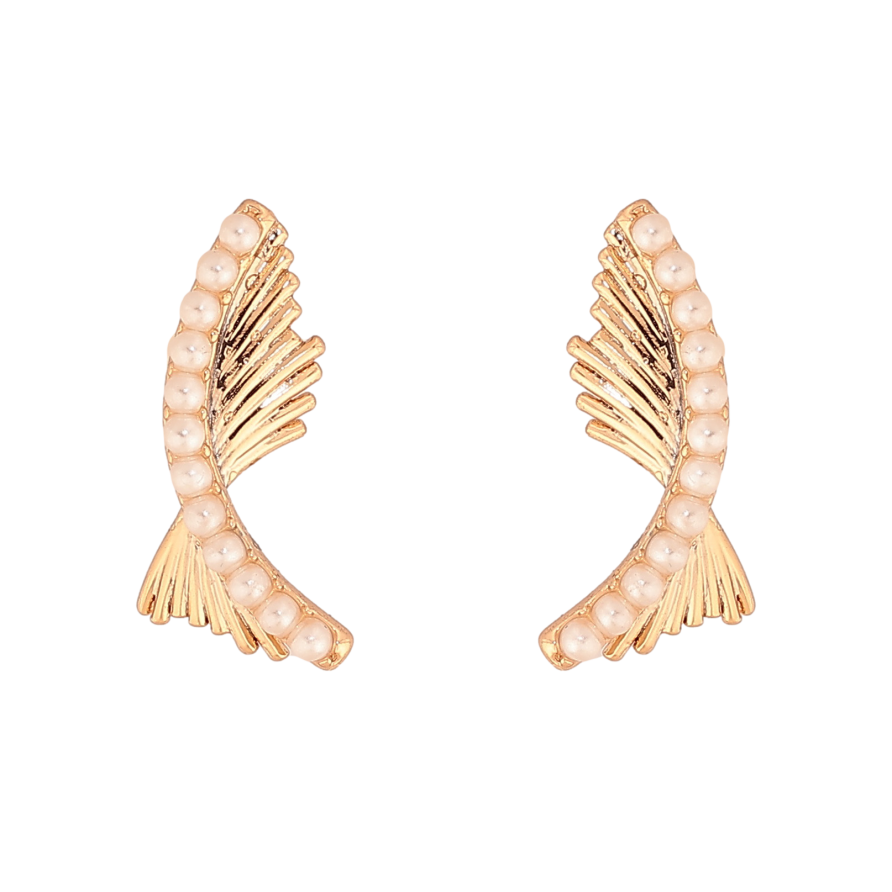 Серьги Xuping цвет Позолота 18К пусеты "Декоративный узор с жемчужинками" фото №1 Серьги Xuping цвет Позолота 18К пусеты "Декоративный узор с жемчужинками" фото №1