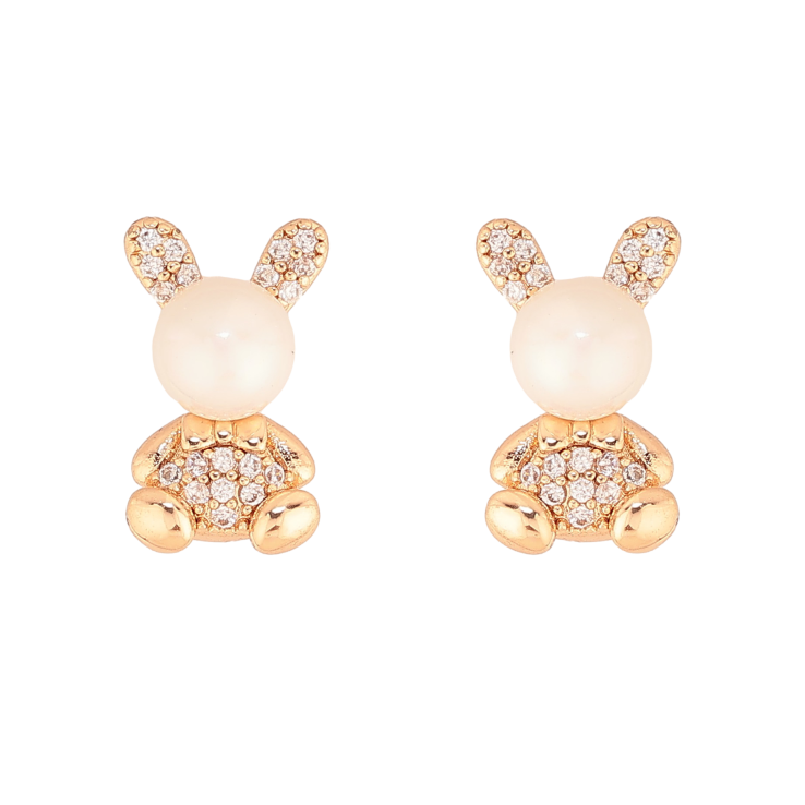 Сережки Xuping колір Позолота 18К пусети "Перлинні зайчики" фото №20