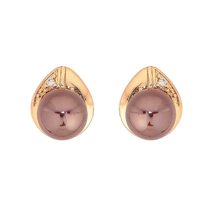 Серьги Xuping цвет Позолота 18К пусеты "Капельки с шоколадными шариками" фото №21