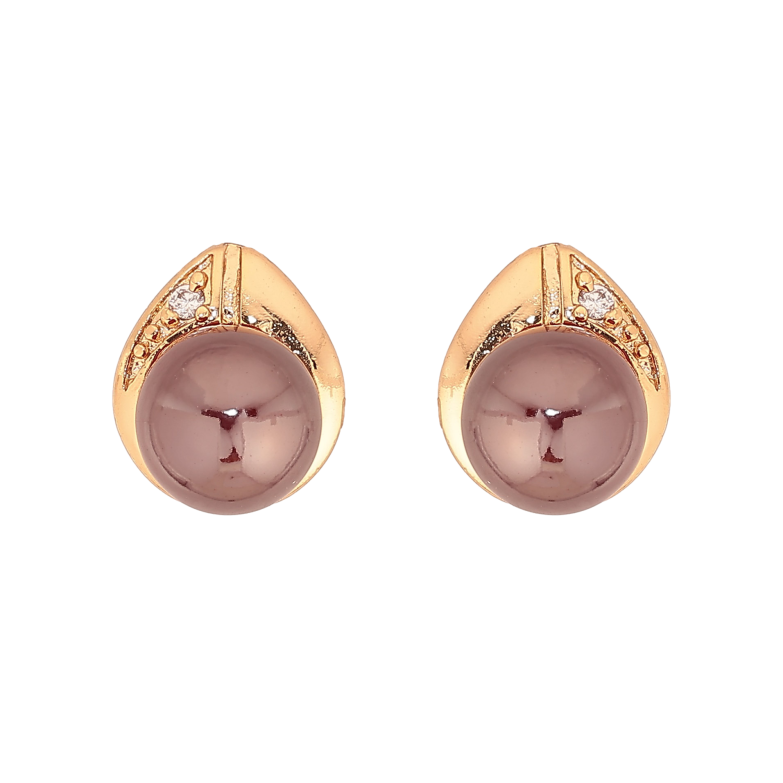 Серьги Xuping цвет Позолота 18К пусеты "Капельки с шоколадными шариками" фото №5