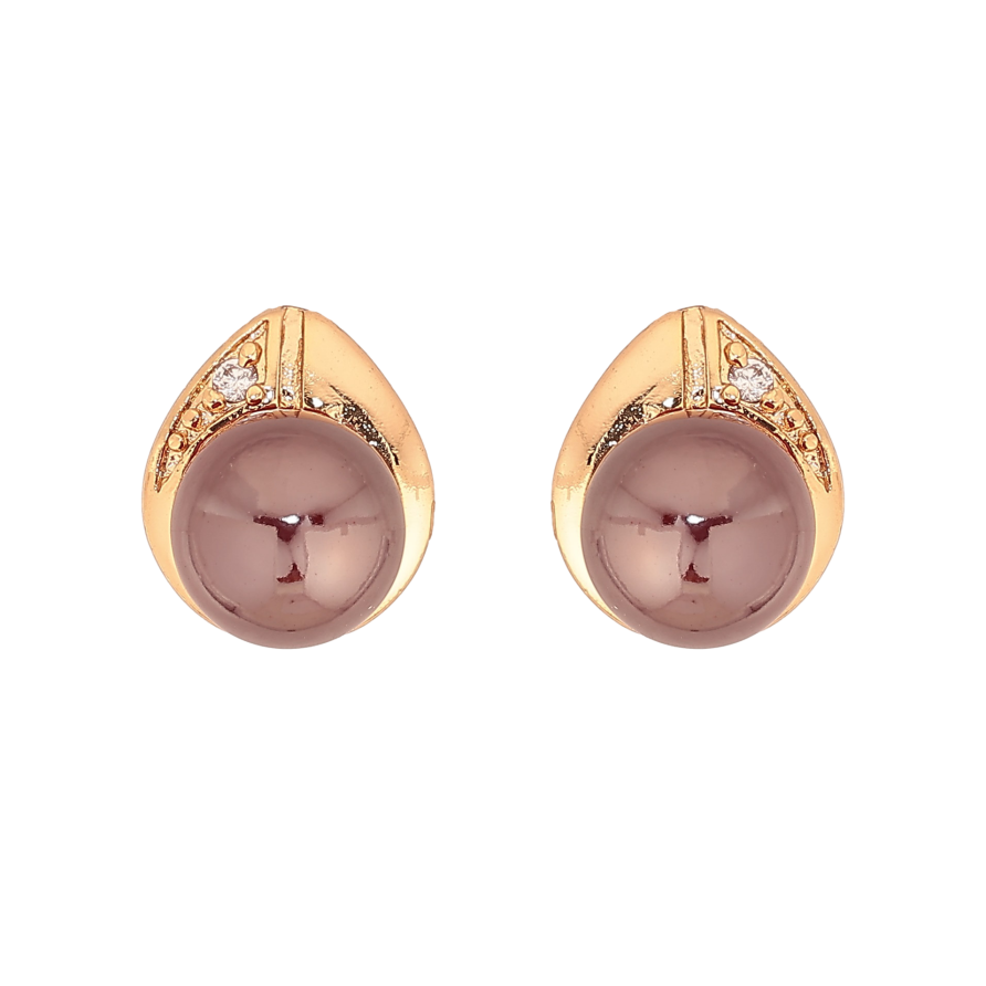 Серьги Xuping цвет Позолота 18К пусеты "Капельки с шоколадными шариками" фото №1