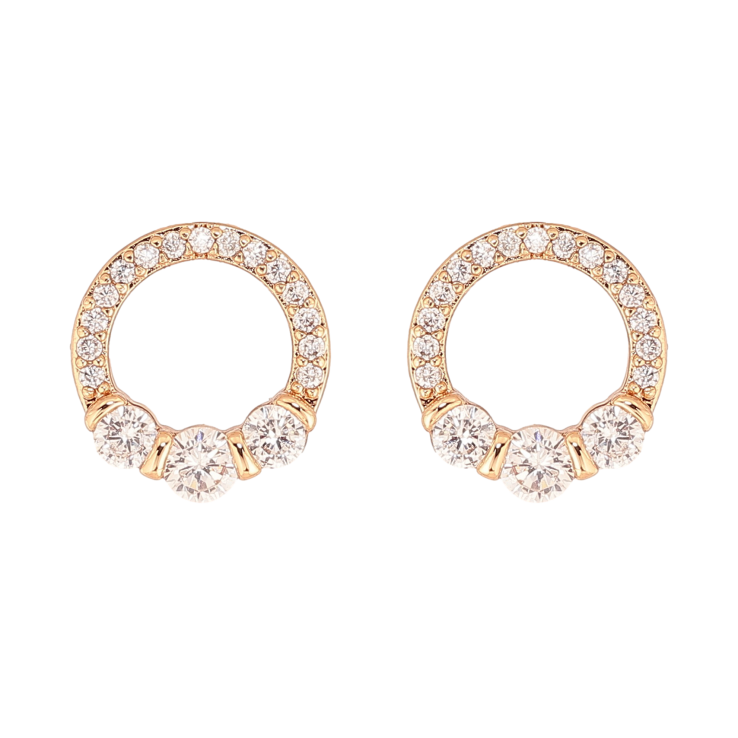 Серьги Xuping цвет Позолота 18К пусеты "Кристальные колечки" фото №11 Серьги Xuping цвет Позолота 18К пусеты "Кристальные колечки" фото №11