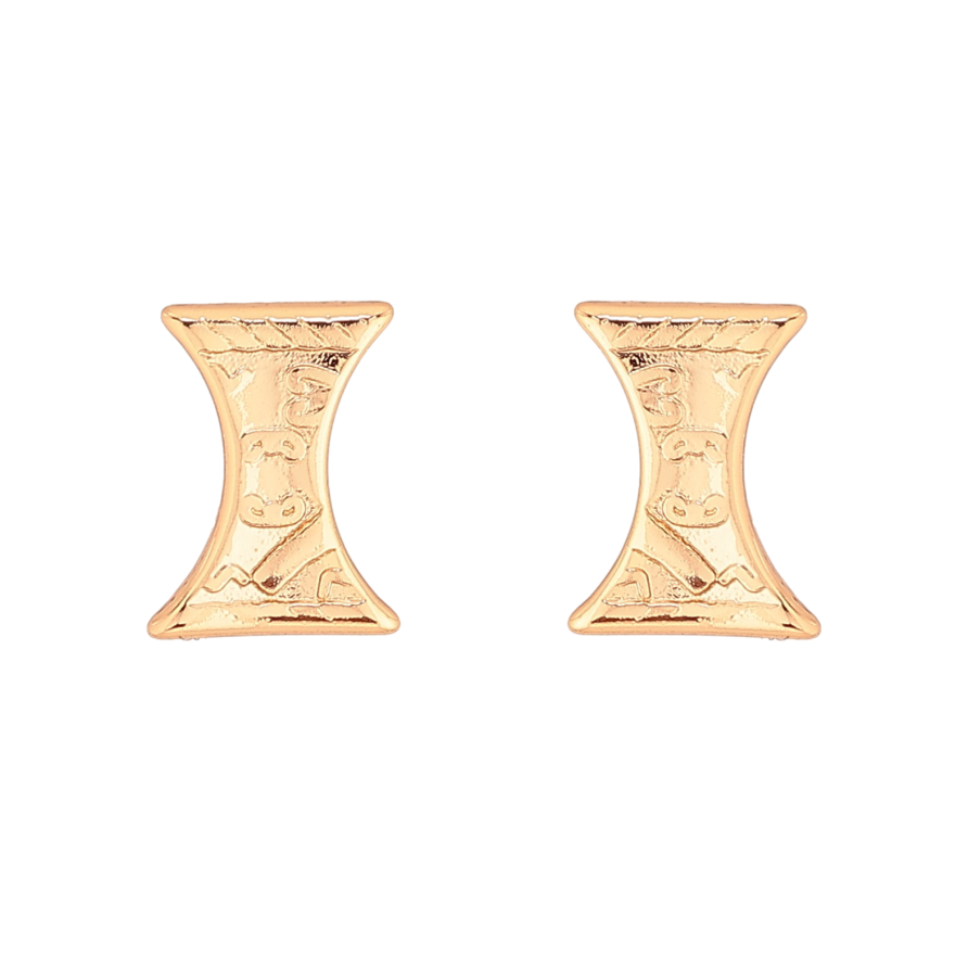 Серьги Xuping цвет Позолота 18К пусеты "Декоративный узор" фото №1