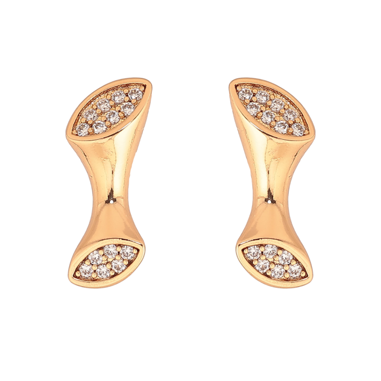 Сережки Xuping колір Позолота 18К пусети "Візерунок з кристалами" фото №15