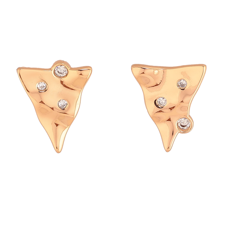 Серьги Xuping цвет Позолота 18К пусеты "Сырные ломтики с вставками кристаллов" фото №19