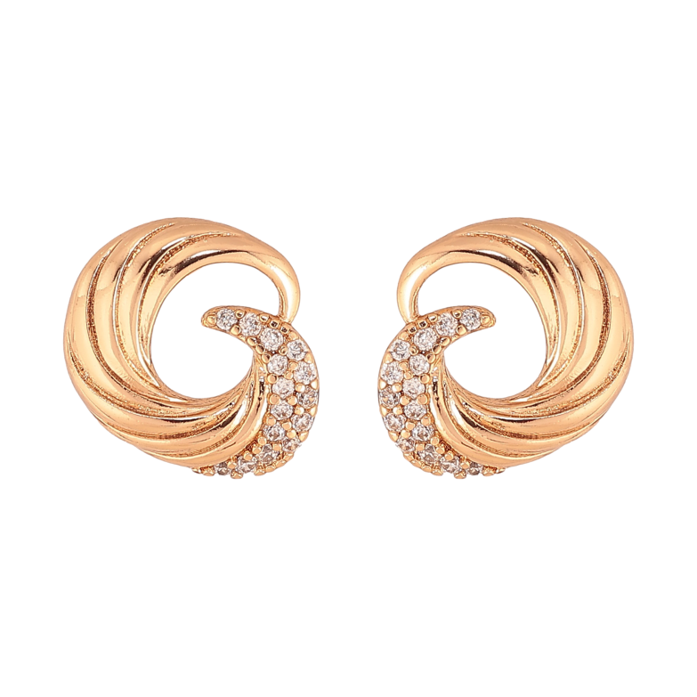 Серьги Xuping цвет Позолота 18К пусеты "Узор с кристаллами" фото №19