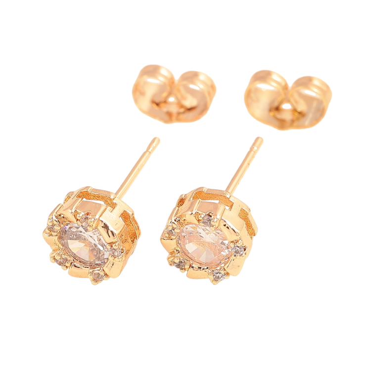 Сережки Xuping колір Позолота 18К пусети "Візерунок з кристалами" фото №24