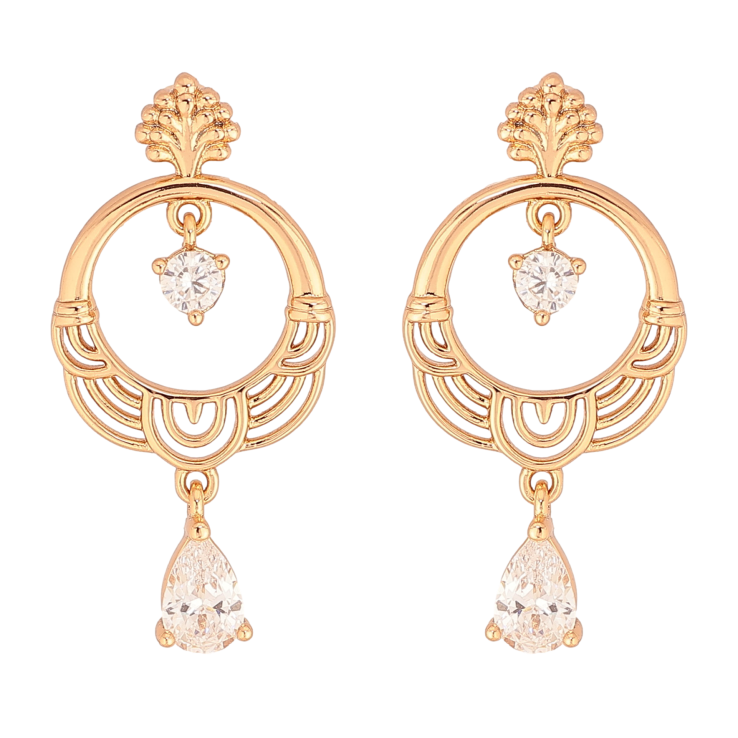 Серьги Xuping цвет Позолота 18К пусеты "Декоративные подвески с кристаллами" фото №15