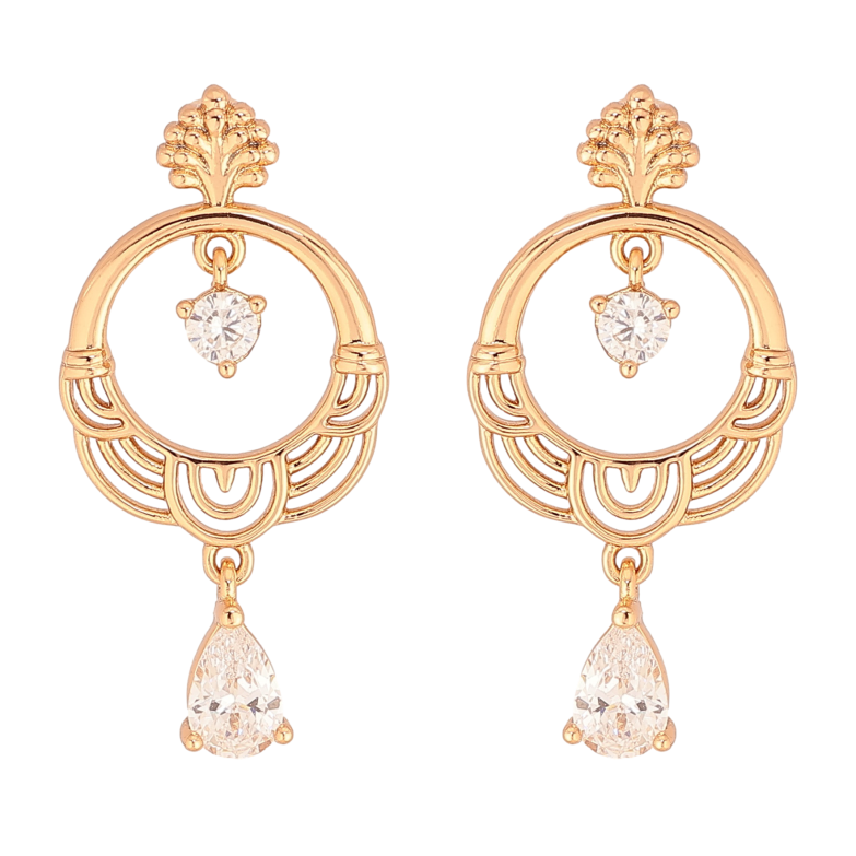 Серьги Xuping цвет Позолота 18К пусеты "Декоративные подвески с кристаллами" фото №4