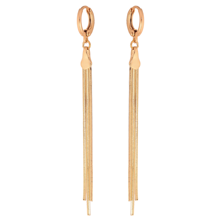 Серьги Xuping цвет Позолота 18К подвески на колечках "Три цепочки" фото №9 Серьги Xuping цвет Позолота 18К подвески на колечках "Три цепочки" фото №9