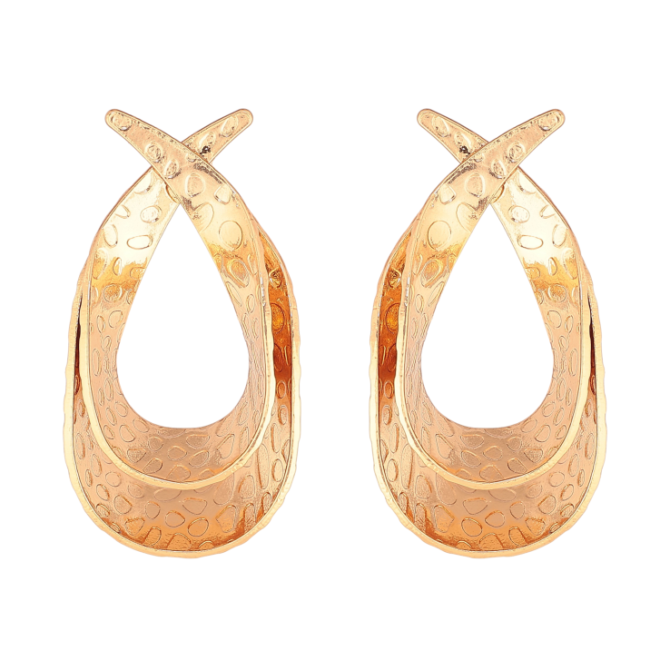 Серьги Xuping цвет Позолота 18К пусеты "Декоративный узор" фото №4