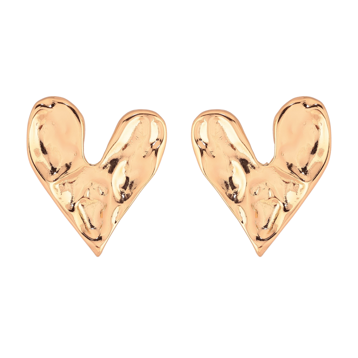 Серьги Xuping цвет Позолота 18К пусеты "Сердечки" фото №19